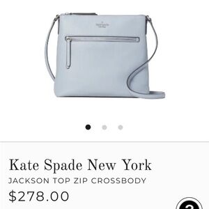 Kate Spade Jackson Top Zip Crossbody light blue purse.